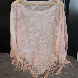 Notations Pink Lace Cape